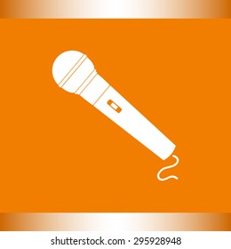 Dynamic microphone sign icon, vector illustration. Flat design style