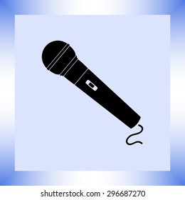 Dynamic microphone sign icon, vector illustration. Flat design style