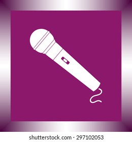 Dynamic microphone sign icon, vector illustration. Flat design style