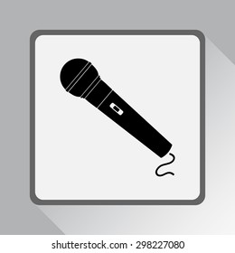 Dynamic microphone sign icon, vector illustration. Flat design style