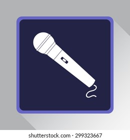 Dynamic microphone sign icon, vector illustration. Flat design style
