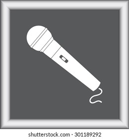 Dynamic microphone sign icon, vector illustration. Flat design style