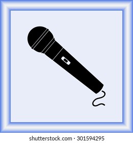 Dynamic microphone sign icon, vector illustration. Flat design style