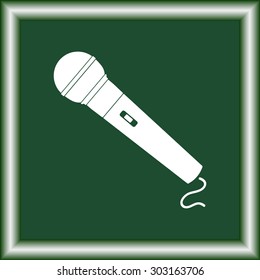 Dynamic microphone sign icon, vector illustration. Flat design style