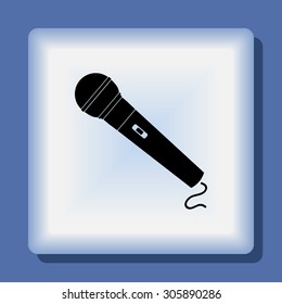 Dynamic microphone sign icon, vector illustration. Flat design style