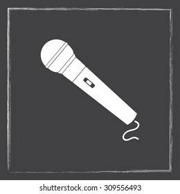 Dynamic microphone sign icon, vector illustration. Flat design style
