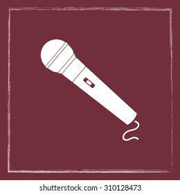 Dynamic microphone sign icon, vector illustration. Flat design style
