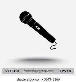 Dynamic microphone sign icon, vector illustration. Flat design style