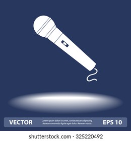 Dynamic microphone sign icon, vector illustration. Flat design style
