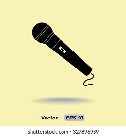 Dynamic microphone sign icon, vector illustration. Flat design style