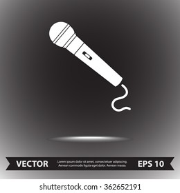 Dynamic microphone sign icon, vector illustration. Flat design style