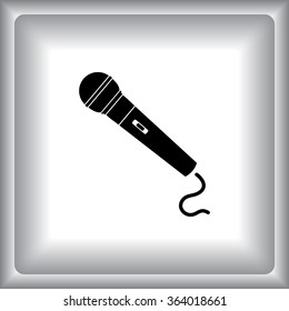Dynamic microphone sign icon, vector illustration. Flat design style