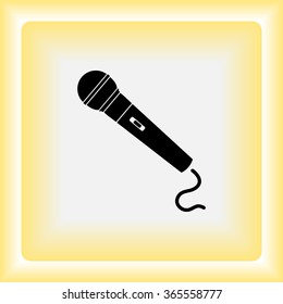 Dynamic microphone sign icon, vector illustration. Flat design style