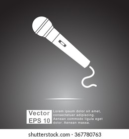 Dynamic microphone sign icon, vector illustration. Flat design style
