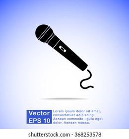 Dynamic microphone sign icon, vector illustration. Flat design style