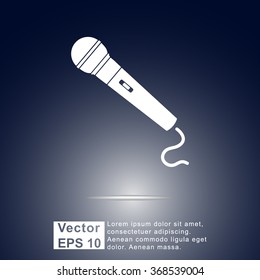 Dynamic microphone sign icon, vector illustration. Flat design style