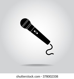 Dynamic microphone sign icon, vector illustration. Flat design style