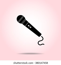 Dynamic microphone sign icon, vector illustration. Flat design style