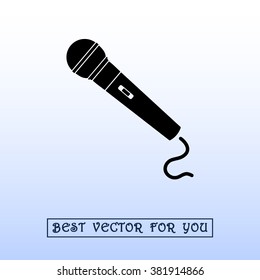 Dynamic microphone sign icon, vector illustration. Flat design style