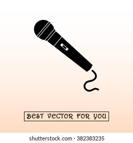 Dynamic microphone sign icon, vector illustration. Flat design style