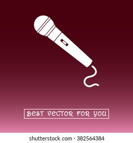 Dynamic microphone sign icon, vector illustration. Flat design style