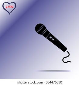 Dynamic microphone sign icon, vector illustration. Flat design style