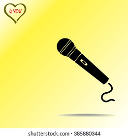Dynamic microphone sign icon, vector illustration. Flat design style