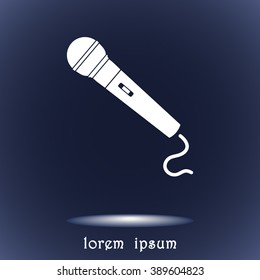 Dynamic microphone sign icon, vector illustration. Flat design style