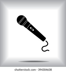 Dynamic microphone sign icon, vector illustration. Flat design style