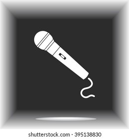 Dynamic microphone sign icon, vector illustration. Flat design style