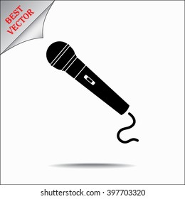 Dynamic microphone sign icon, vector illustration. Flat design style