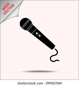 Dynamic microphone sign icon, vector illustration. Flat design style