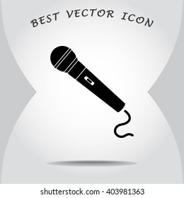 Dynamic microphone sign icon, vector illustration. Flat design style