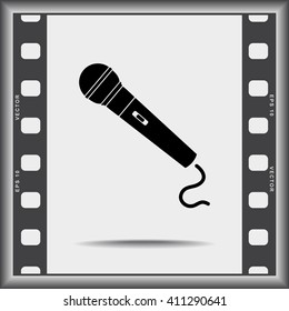 Dynamic microphone sign icon, vector illustration. Flat design style