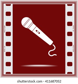 Dynamic microphone sign icon, vector illustration. Flat design style