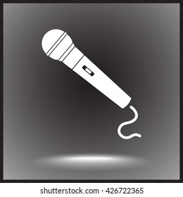 Dynamic microphone sign icon, vector illustration. Flat design style