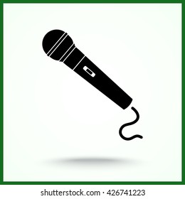 Dynamic microphone sign icon, vector illustration. Flat design style