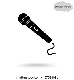 Dynamic microphone sign icon, vector illustration. Flat design style