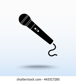 Dynamic microphone sign icon, vector illustration. Flat design style