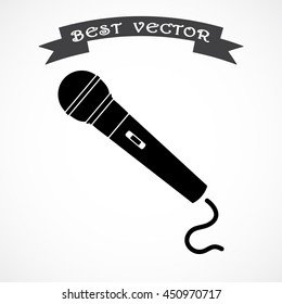 Dynamic microphone sign icon, vector illustration. Flat design style