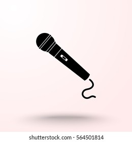 Dynamic microphone sign icon, vector illustration. Flat design style