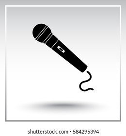 Dynamic microphone sign icon, vector illustration. Flat design style
