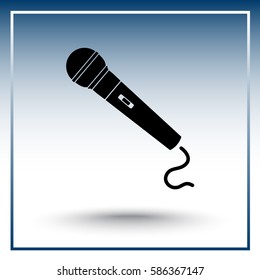 Dynamic microphone sign icon, vector illustration. Flat design style