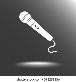 Dynamic microphone sign icon, vector illustration. Flat design style