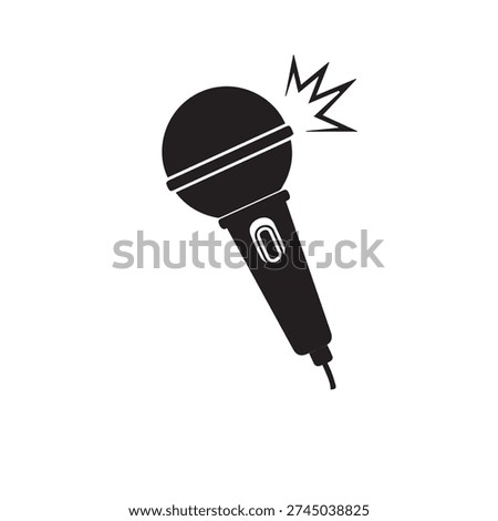 Dynamic microphone with sound waves, symbolizing a performance or announcement, perhaps a prank.