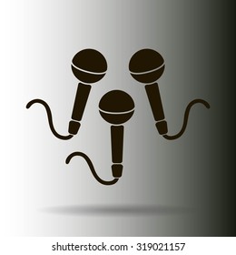 Dynamic microphones, vector icon