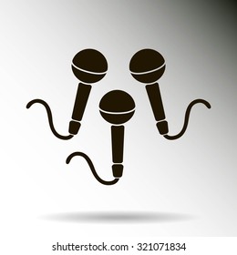 Dynamic microphones, vector icon