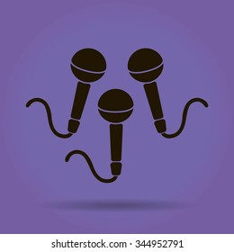 Dynamic microphones, vector icon