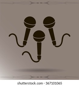 Dynamic microphones, vector icon