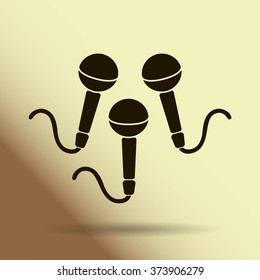 Dynamic microphones, vector icon